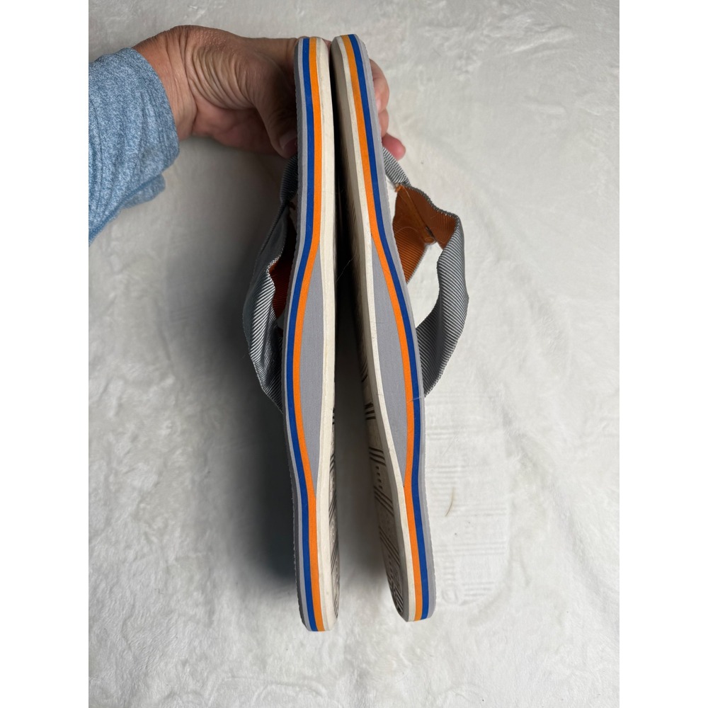 Hari Mari Fields Gray Orange Flip Flop Sandals Mens 13 Comfort Thong Sandals - Picture 2 of 5